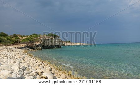 Amazing Beach At The Ionian Sea, In The Province Of Syracuse, Sicily. The Beach Is Part Of The Orien