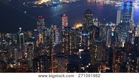 Victoria peak, Hong Kong, 08 November 2018:- Hong kong night