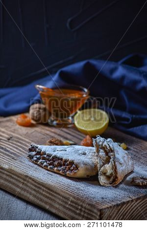 Oriental Recipe. Dessert With Dried Fruits, Lemon And Honey