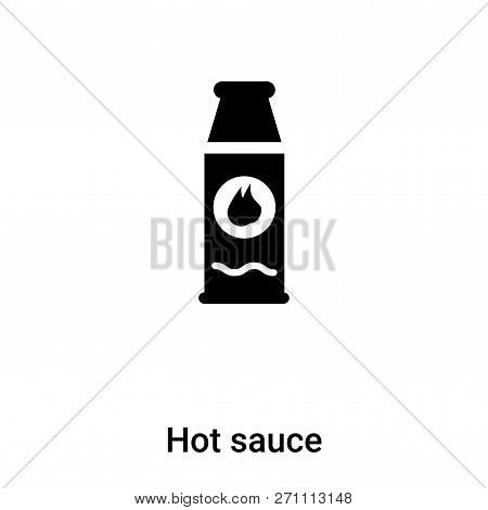 Hot Sauce Icon In Trendy Design Style. Hot Sauce Icon Isolated On White Background. Hot Sauce Vector