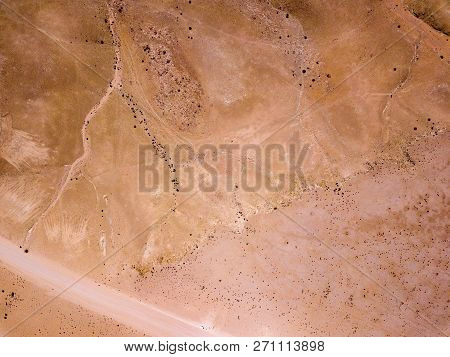 The National Route C14 In The Rock Mountain Near Kuiseb River Of Namibia.