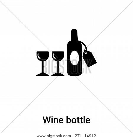 Wine Bottle Icon In Trendy Design Style. Wine Bottle Icon Isolated On White Background. Wine Bottle 