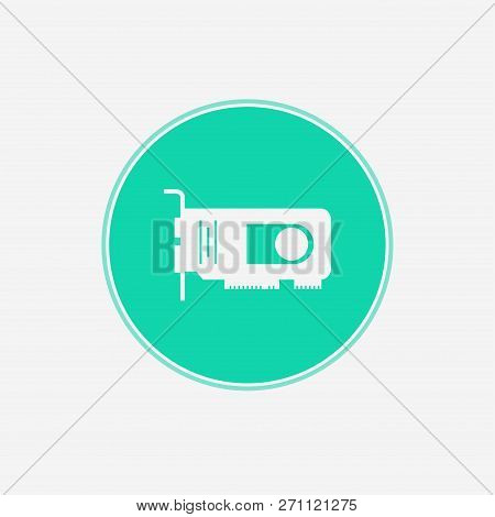 Videocard Icon Vector, Filled Flat Sign, Solid Pictogram Isolated On White. Symbol, Logo Illustratio