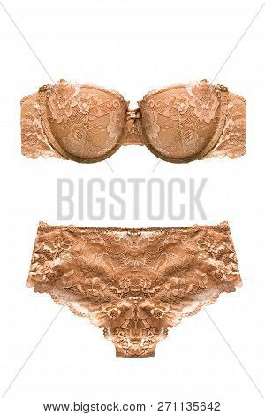Silky Yellow Lingerie Set Isolated Over White