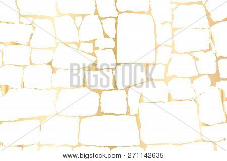 Vector Grunge Gold Texture Isolated On Black. Patina Scratch Golden Background.