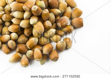 Hazelnuts. Stack Of Hazelnuts. Food Background. Hazelnut Background