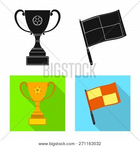 Vector Design Of Soccer And Gear Logo. Set Of Soccer And Tournament Vector Icon For Stock.