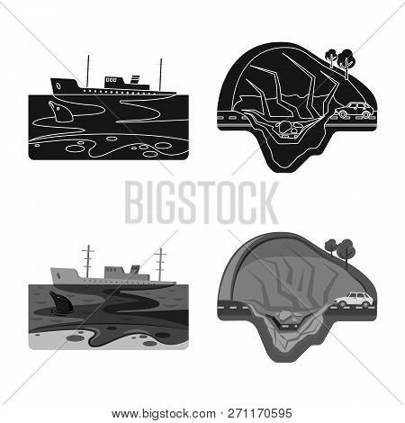 Vector Illustration Of Natural And Disaster Icon. Set Of Natural And Risk Vector Icon For Stock.