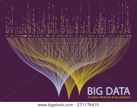 Big Data Statistical Methods Visualization Concept Vector Design. 0 And 1 Binary Matrix Data Visuali