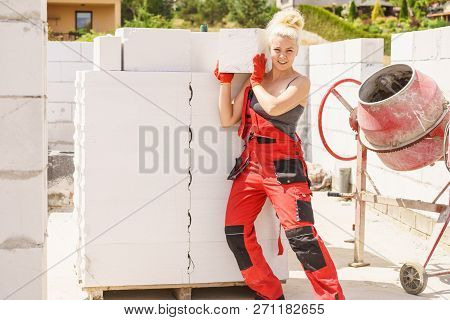 Woman Working With Airbricks