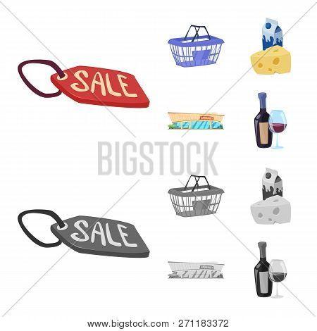 Isolated Object Of Food And Drink Logo. Set Of Food And Store Vector Icon For Stock.