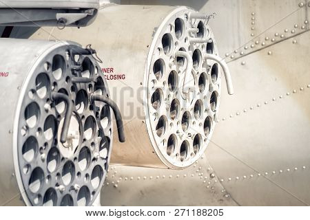 Turret Of The Anti-tank Missile System On Helicopter Gunship.