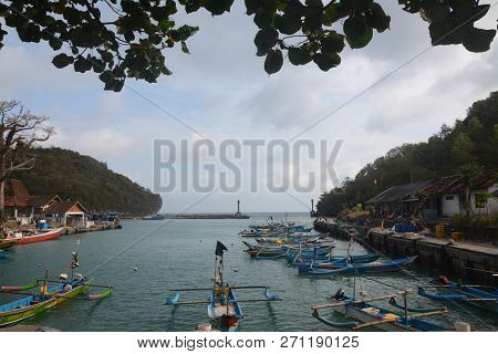 Yogyakarta - Indonesia. June 21, 2018. Panoramic Sadeng Beach At Gunungkidul, Yogyakarta, Indonesia.