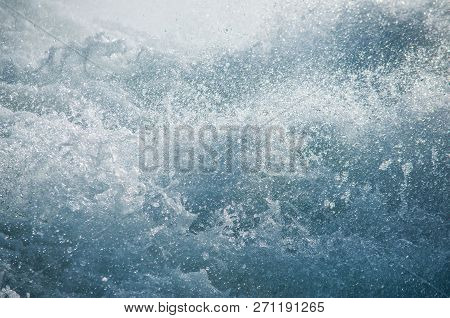 Texture Of Boiling Water, Waterfall, Mountain River, Boiling Streams