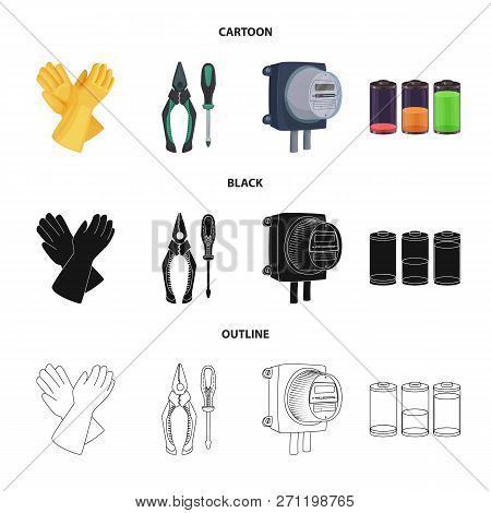 Vector Design Of Electricity And Electric Symbol. Set Of Electricity And Energy Vector Icon For Stoc