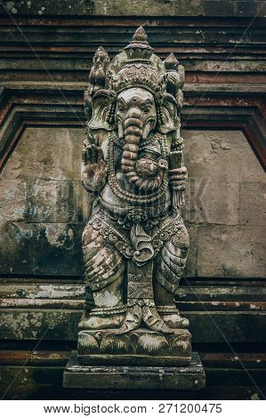 Ganesha Portrait - Hindu Buddhist Deities, Traditional Sculpture. Bali, Indonesia