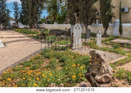 Clanwilliam, South Africa, August 22, 2018: Graves At The Historic First Dutch Reformed Church In Cl