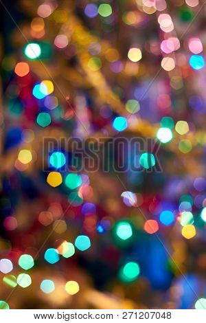 Abstraction Of The Blurred Multicolor Bokeh On The Background
