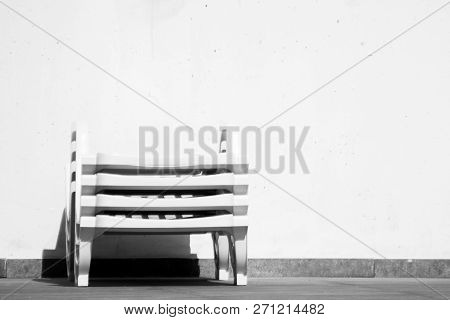 Set Of Hammocks On White Wall Background