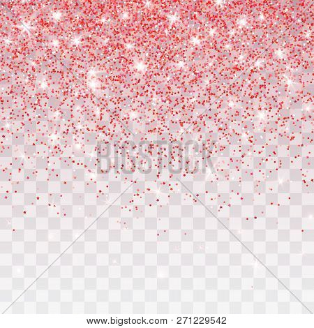 Pink Glitter Sparkle On A Transparent Background. Vibrant Background With Twinkle Lights. Vector Ill