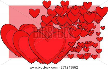 Red Heart Rose Background Pattern Magic Set