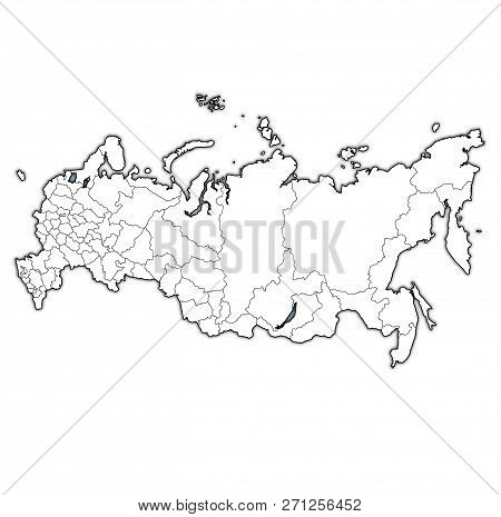 Outline Of Regions On Administration Map Of Russia