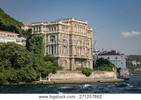 Building In Bosphorus Strait Side Of Istanbul City, Turkey