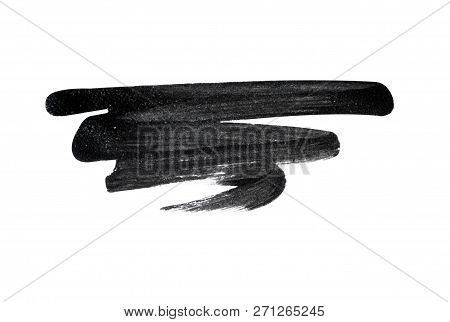 Black Make Up Squiggle On White Background With Clipping Path