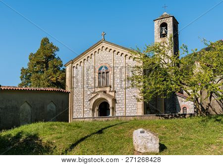 Sant Ambrogio Church In Painters Village Arcumeggia In Province Of Varese, Italy