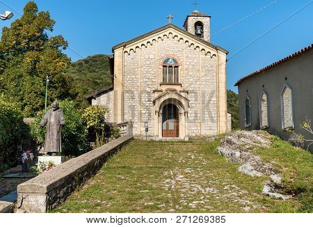 Arcumeggia, Varese, Italy - September 5, 2018: Sant Ambrogio Church In Painters Village Arcumeggia I