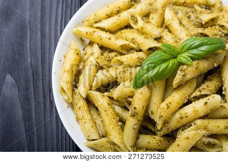 Italian Penne Pasta With Sauce Pesto