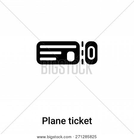 Plane Ticket Icon In Trendy Design Style. Plane Ticket Icon Isolated On White Background. Plane Tick