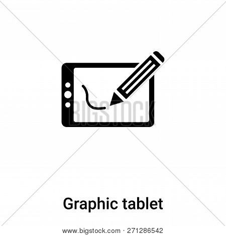 Graphic Tablet Icon In Trendy Design Style. Graphic Tablet Icon Isolated On White Background. Graphi