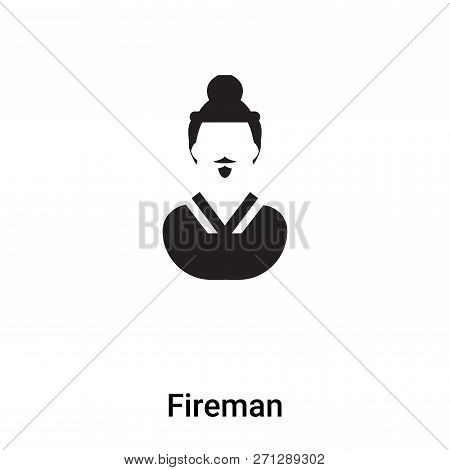 Fireman Icon In Trendy Design Style. Fireman Icon Isolated On White Background. Fireman Vector Icon 