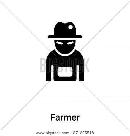 Farmer Icon In Trendy Design Style. Farmer Icon Isolated On White Background. Farmer Vector Icon Sim