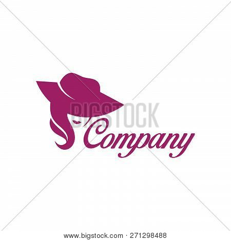 Vector Logo For Woman Salons And Shops, A Young Beautiful Woman Stylized With Flower, Abstract Logo 