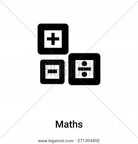 Maths Icon In Trendy Design Style. Maths Icon Isolated On White Background. Maths Vector Icon Simple