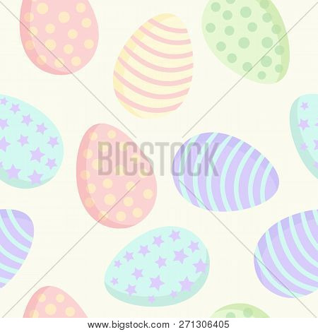 Easter Colorful Seamless Eggs Pattern. Vector Illustration