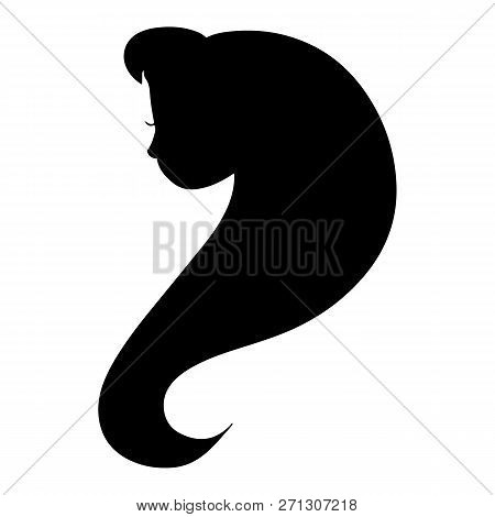 Woman Profile Beauty Face Black Silhouette. Vector Illustration