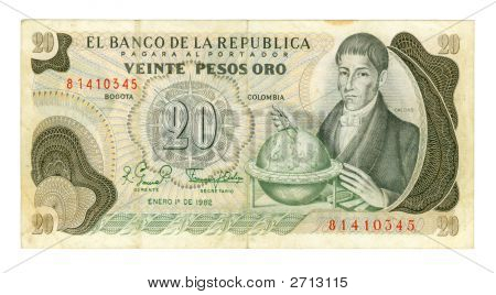 20 Peso regningen af Colombia, 1982
