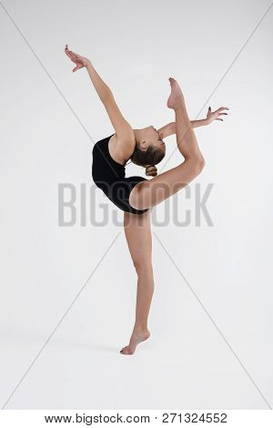 Beautiful Young Woman Limber Exerciser In The Studio
