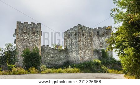 The Orthodox Monastery Manasija In Serbia From The Outside. Manasija, Also Known As Resava, Founded 