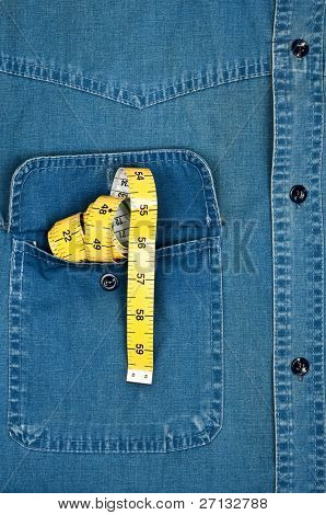 Jeans skjortelomme med cm lineal