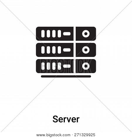 Server Icon In Trendy Design Style. Server Icon Isolated On White Background. Server Vector Icon Sim