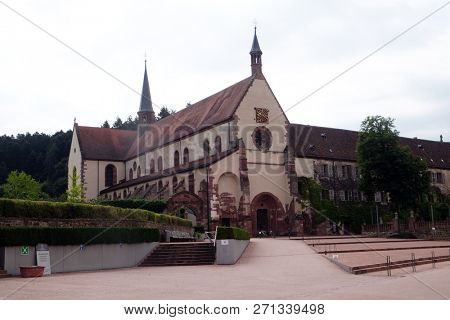 BRONNBACH, GERMANY - JULY 07, 2018: Cistercian Monastery of Bronbach in Reicholzheim near Wertheim, Germany