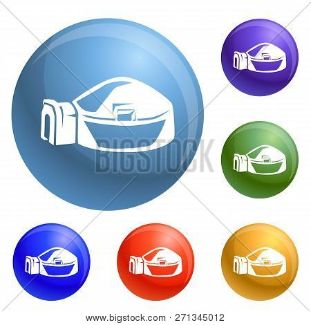 Big Igloo Icons Set 6 Color Isolated On White Background