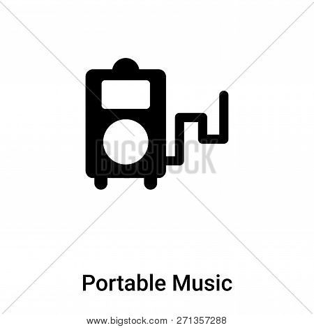 Portable Music Player Icon In Trendy Design Style. Portable Music Player Icon Isolated On White Back