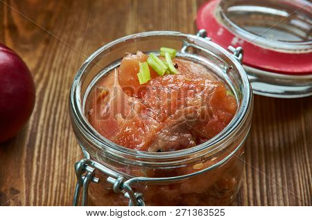 Rokt Laks, Smoked Salmon, Norwegian  Cuisine,  Traditional Assorted Dishes, Top View.
