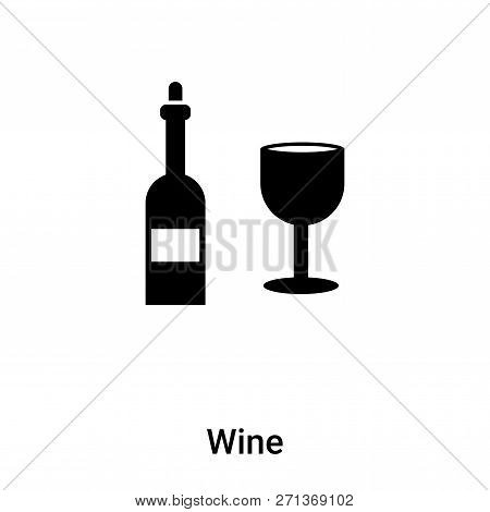 Wine Icon In Trendy Design Style. Wine Icon Isolated On White Background. Wine Vector Icon Simple An
