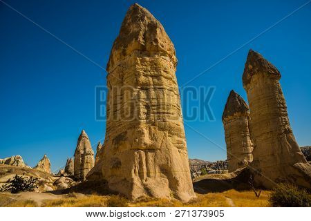 Cappadocia, Anatolia, Turkey, Love Valley, Gorkundere: Small Valley Of Love. Beautiful Landscape Wit